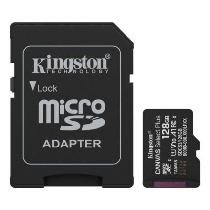 MEMORIA MICRO SD 128GB KINGSTON CANVAS SELECT PLUS GEN3 CLASE 10 UHS-I U1 V10 A1 150 MB/S DISPOSITIVOS ANDROID Y CAMARAS SDCS3/128GB
