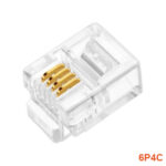 CONECTOR MACHO PLUG MODULAR RJ11 4 LINEAS PLASTICO KR-204-G