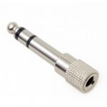 Adaptador plug 1/4 6.35 mm estéreo TRS macho a jack 3.5 mm estéreo TRS hembra metálico ADA-10145
