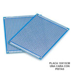 PLACA PCB PERFORADA 10X15CM CON PISTAS AZUL - 16887-B