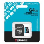 MEMORIA MICRO SD 64GB KINGSTON SDCG4/64GB UHS-I V30 200 MB/S / 100 MB/S PARA DRONES, CÁMARAS DEPORTIVAS Y OTROS DISPOSITIVOS