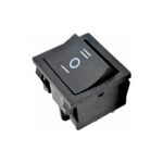 SWITCH ROCKER 10A 125V 6 PINES 31X25 MM DOBLE ON-OFF-ON KCD5 NEGRO