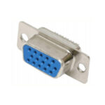 CONECTOR HEMBRA JACK DB15 3 FILAS VGA PARA SOLDAR SIN COBERTOR METAL PLATEADO
