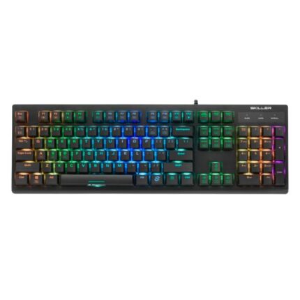 TECLADO GAMING RGB SHARKOON SKILLER SGK30 MECÁNICO ALÁMBRICO USB INGLÉS SWITCH AZUL 4044951030033
