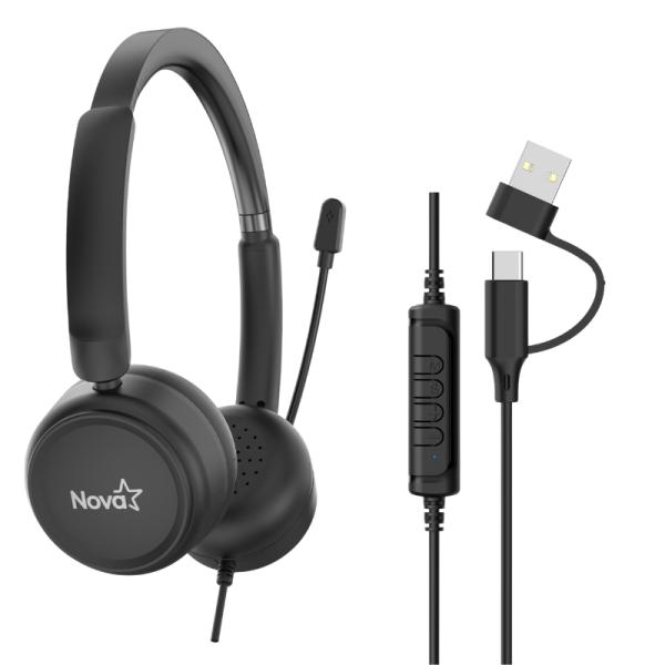 enlazanexo-5cfa3bca105793ec HEADSET NOVA ALÁMBRICO USB-C MICROFONO INCLUIDO ENC FHS44160001C - Imagen 1
