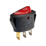 SWITCH MINI ROCKER 23X13MM 10A 125V 3 PINES OVALADO CON LUZ ON-OFF KCD1
