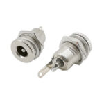 CONECTOR HEMBRA JACK DC 2.1X5.5MM METALICO CON ROSCA CHASIS