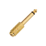 ADAPTADOR HEMBRA 3.5MM MONO A MACHO 1/4 6.3MM MONO METAL DORADO