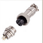 CONECTOR MACHO HEMBRA MICROFONO MINI CB 4 PINES AVIACION GX12