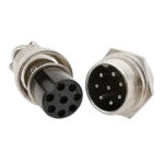 CONECTOR MACHO HEMBRA MICROFONO CB 8 PINES AVIACION GX16