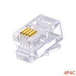 CONECTOR MACHO PLUG MODULAR RJ9 4 LINEAS PLASTICO KR-204
