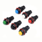 SWITCH PULSADOR 3A 125V REDONDO 10MM CON AUTOBLOQUEO (SELF-LOCK / LATCHING / ON OFF ) DS-211