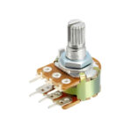 POTENCIOMETRO B 20K DOBLE CANAL LINEAL 6 PINES 2 FILAS CON EJE DE 15MM