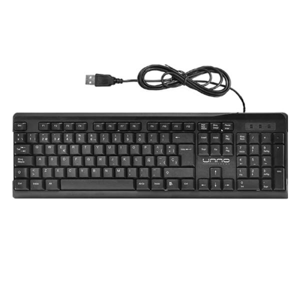 enlazanexo-f65170e2f06c99d4 TECLADO UNNO TEKNO KLASS MEMBRANA ALÁMBRICO USB ESPAÑOL KB6701BK - Imagen 1